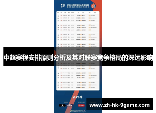 中超赛程安排原则分析及其对联赛竞争格局的深远影响 中超赛程安排原则分析及其对联赛竞争格局的深远影响
