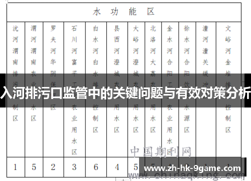 入河排污口监管中的关键问题与有效对策分析 入河排污口监管中的关键问题与有效对策分析